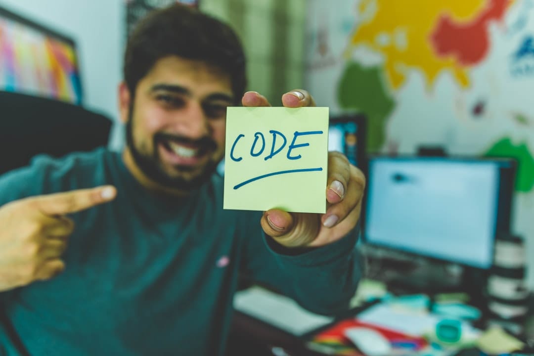 Developer showcasing code snippet, representing AI-powered software development productivity